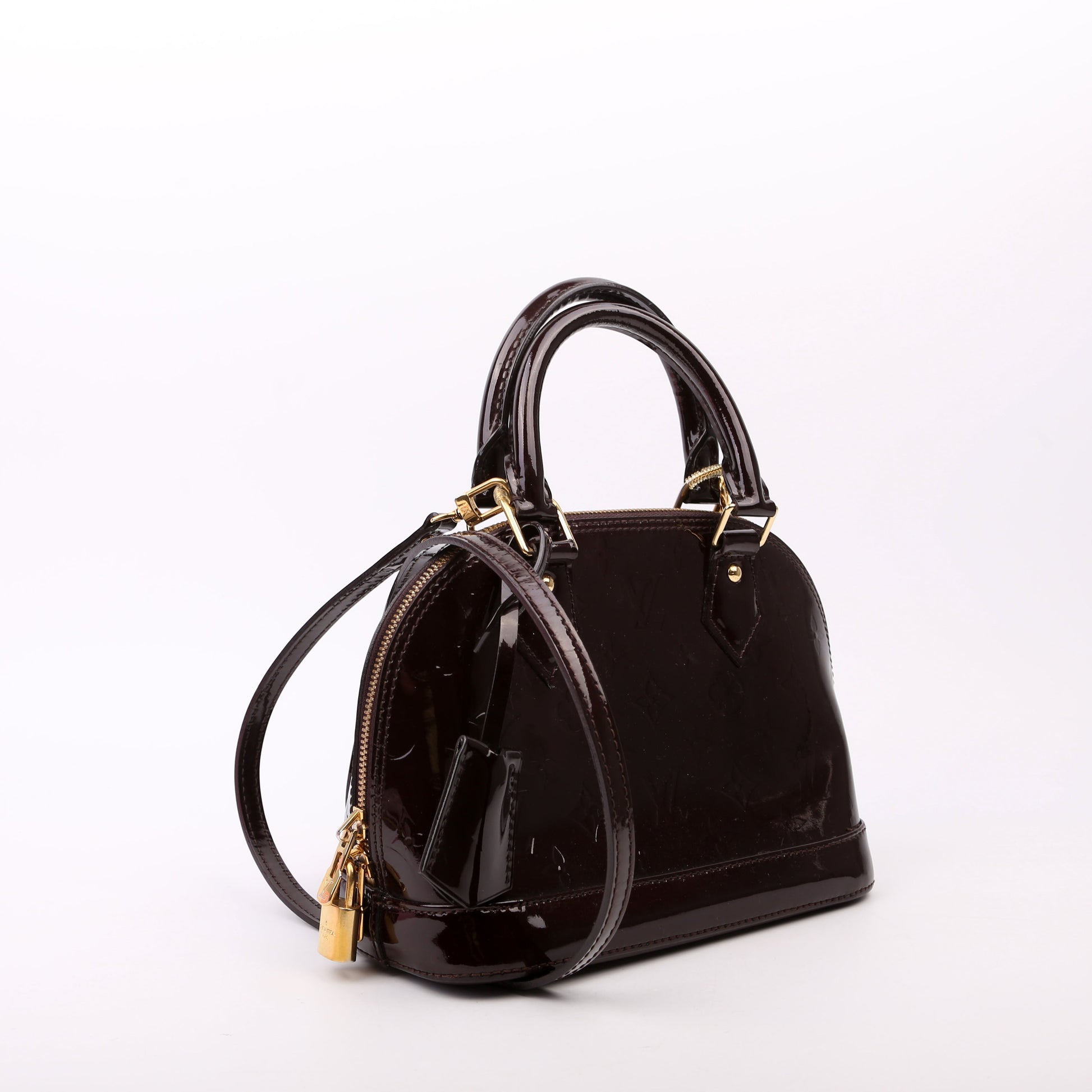 Louis Vuitton Alma BB Burgundy Vernis Handbag Burgundy 1