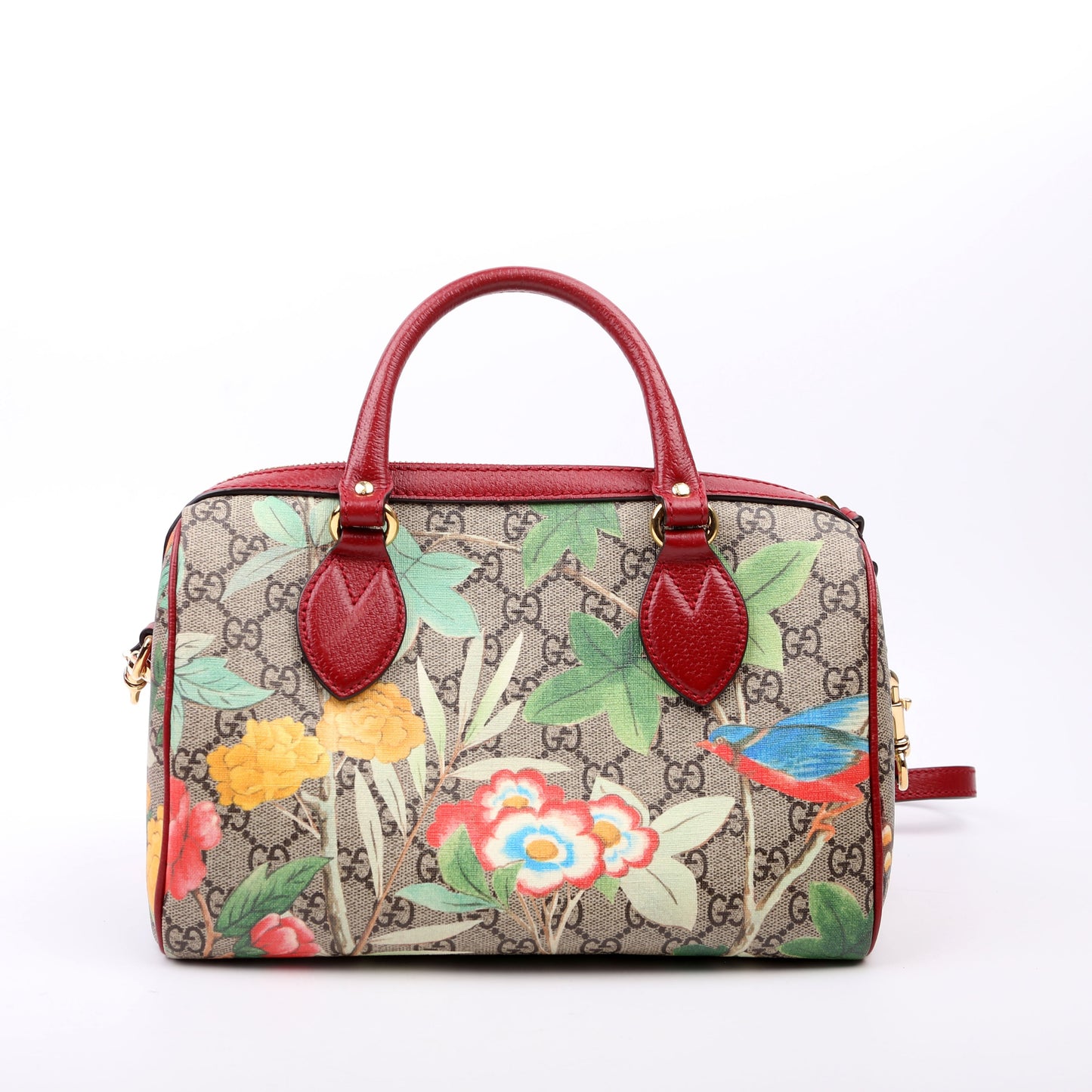 Gucci GG Tian Boston Red Multicolor Small Travel Bag