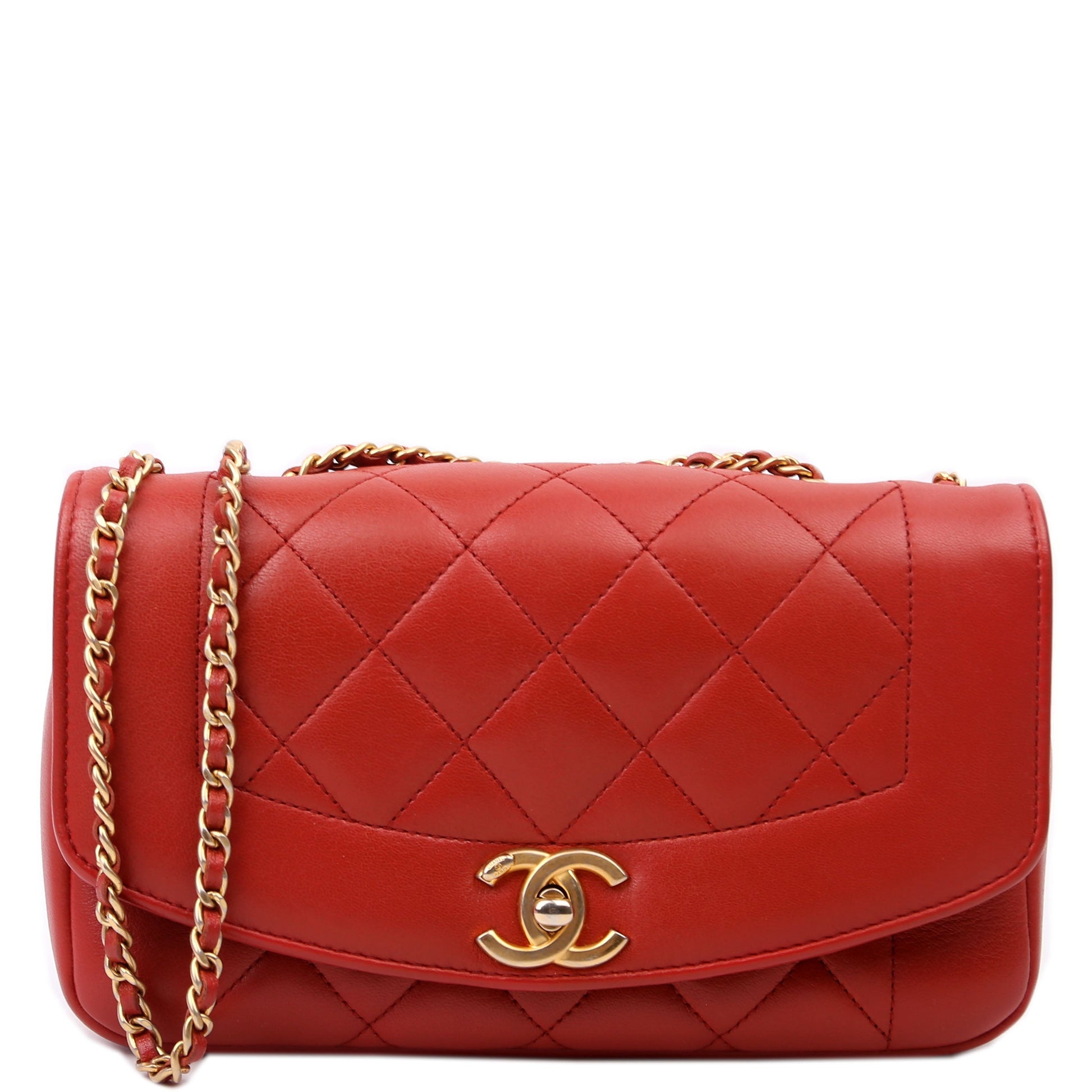 Chanel Flap Lambskin 20M Red Handbag