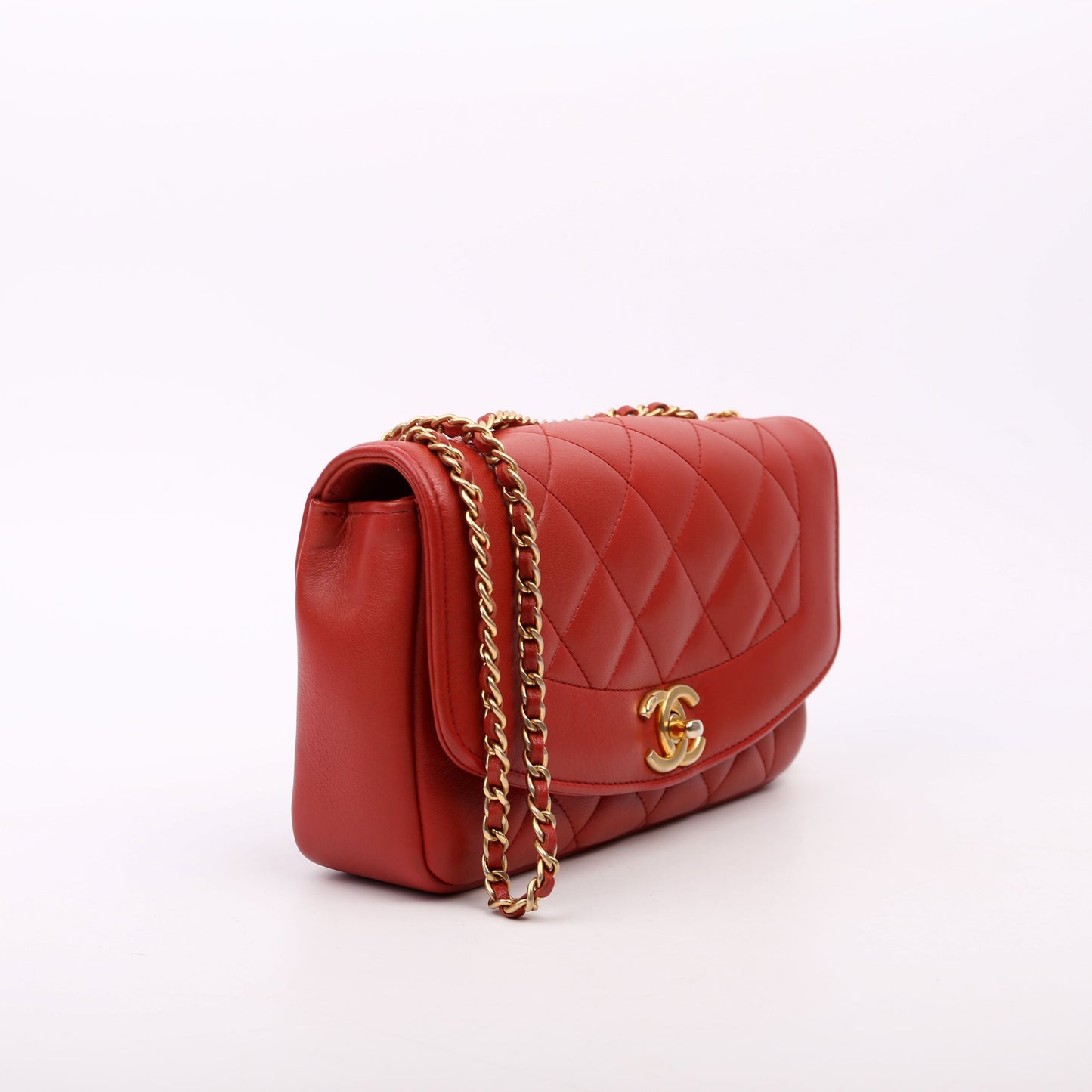 Chanel Flap Lambskin 20M Red Handbag
