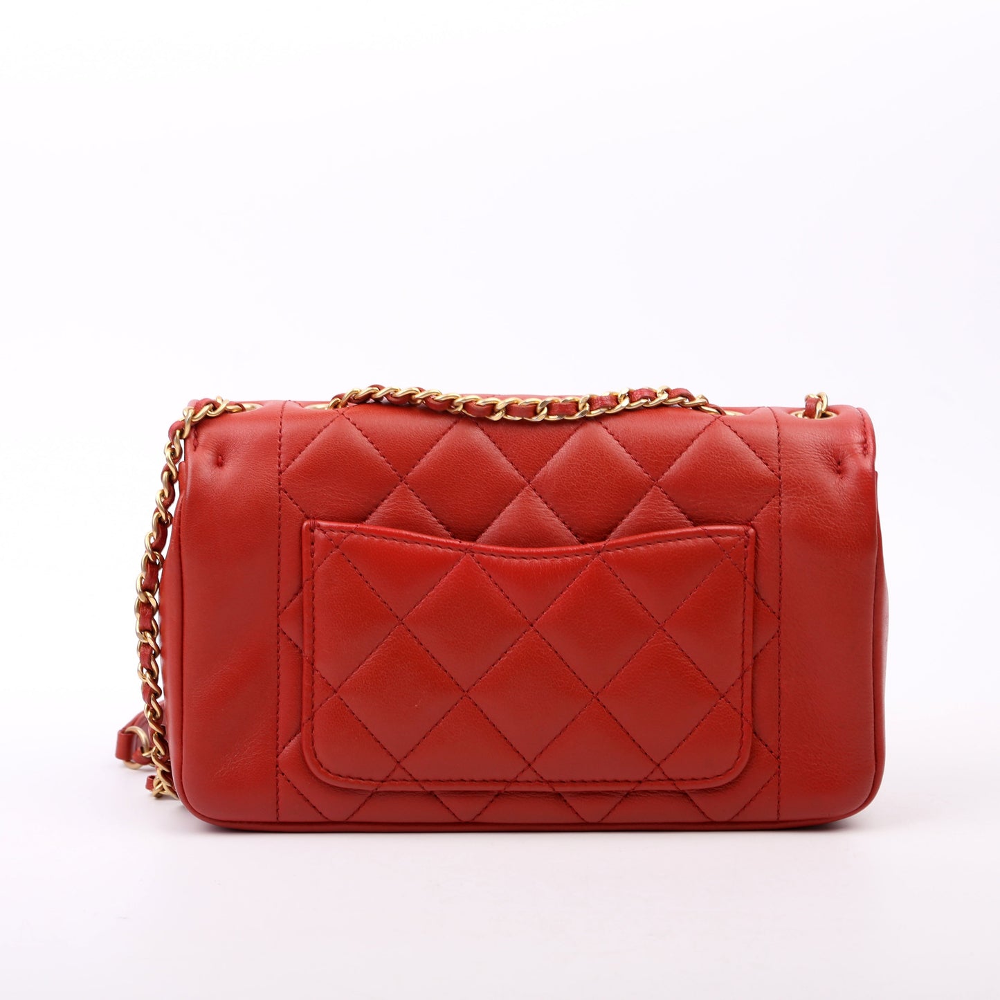 Chanel Flap Lambskin 20M Red Handbag