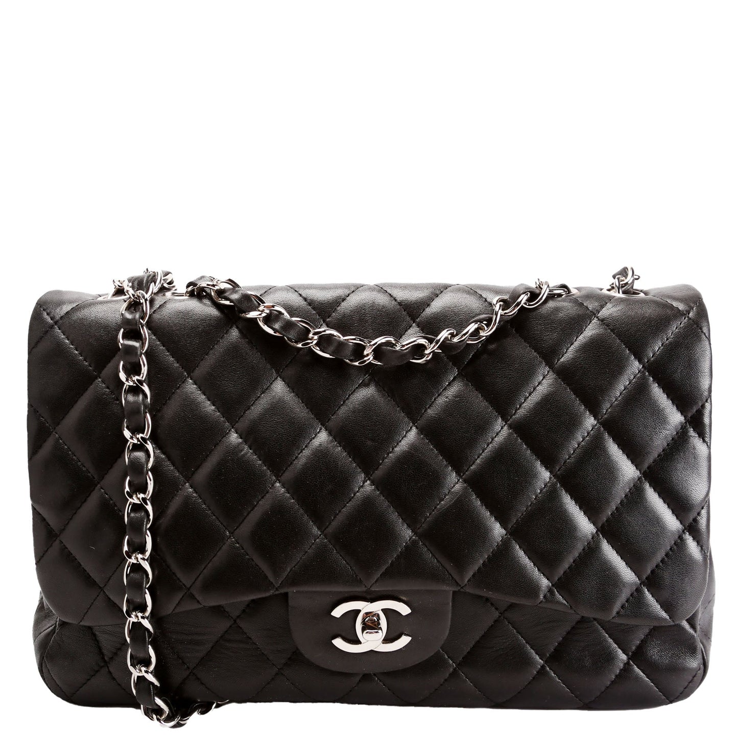 Chanel Classic Flap Jumbo Lambskin 10-13M Black Handbag