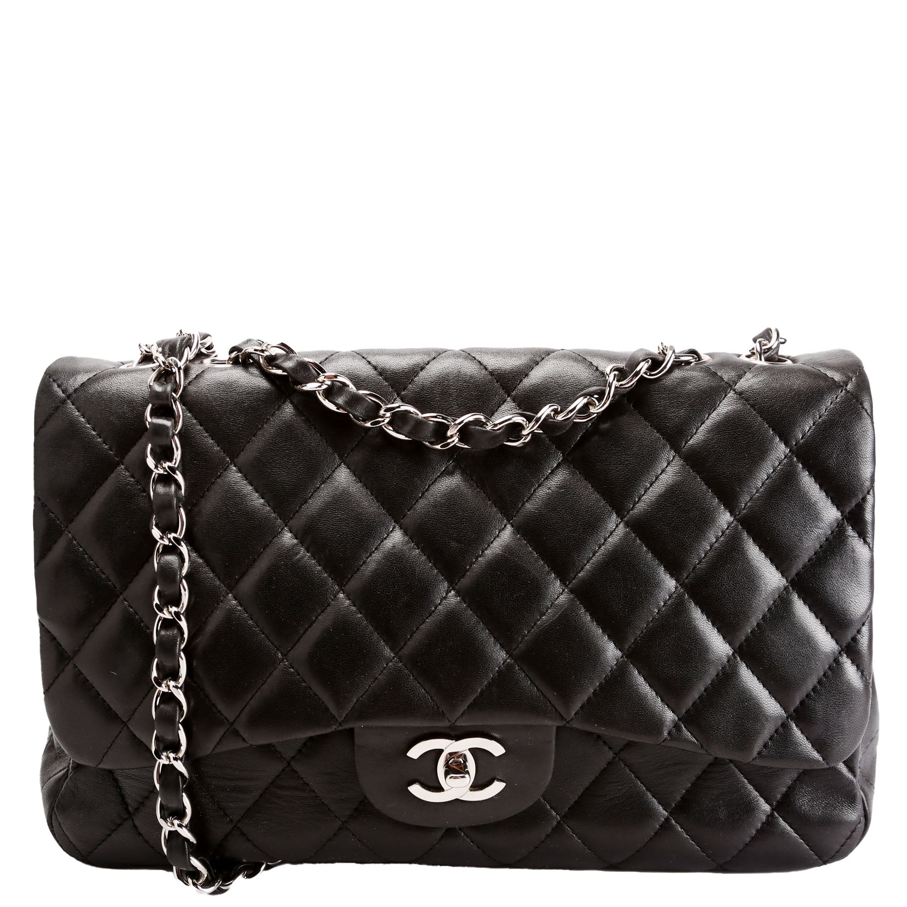 Chanel Classic Flap Jumbo Lambskin 10-13M Black Handbag