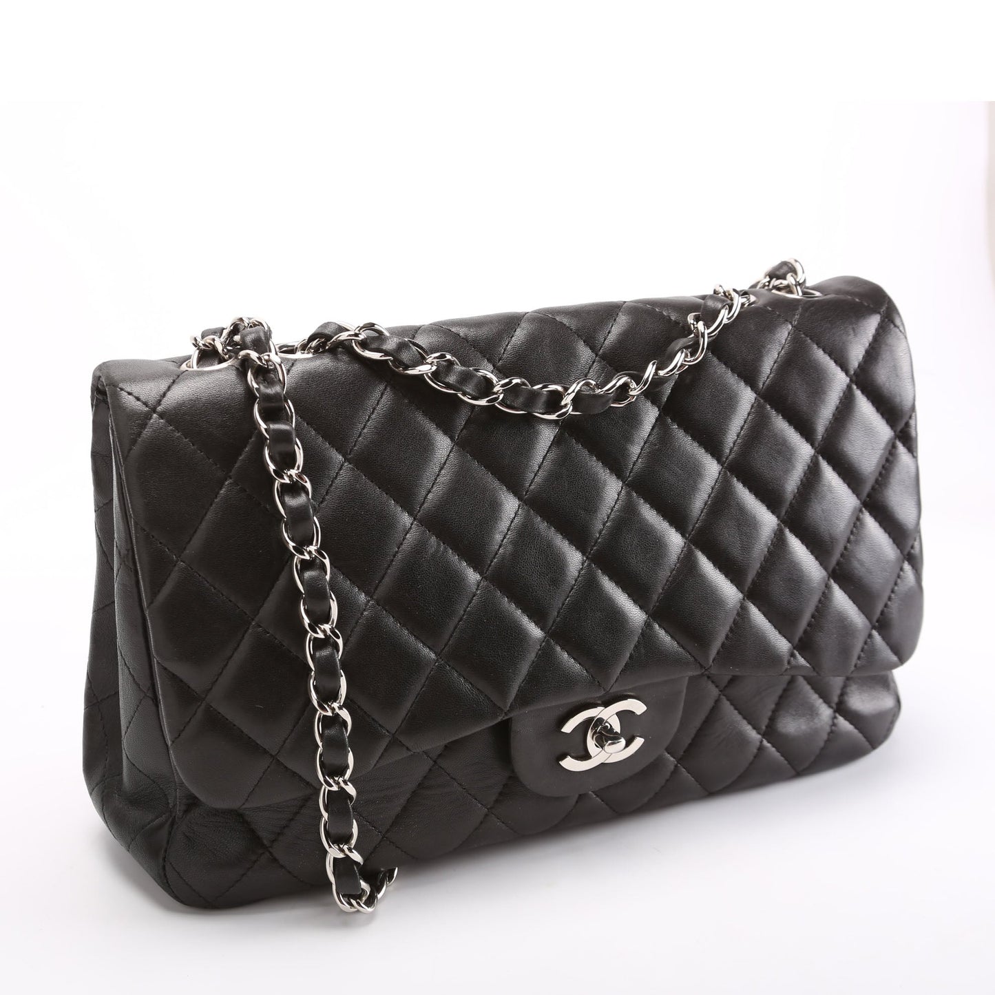 Chanel Classic Flap Jumbo Lambskin 10-13M Black Handbag