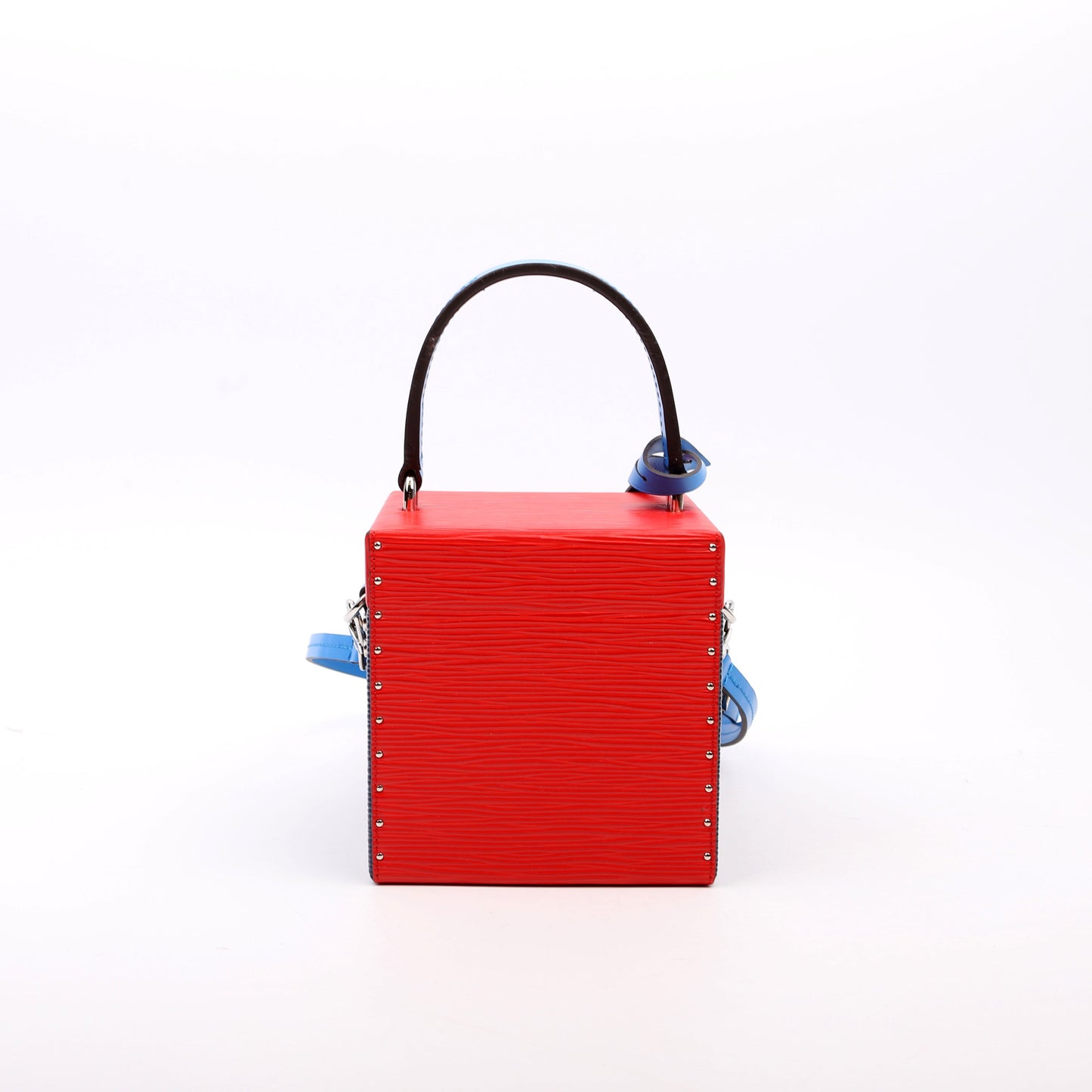 Louis Vuitton Bleeker Box Epi Blue Red Handbag