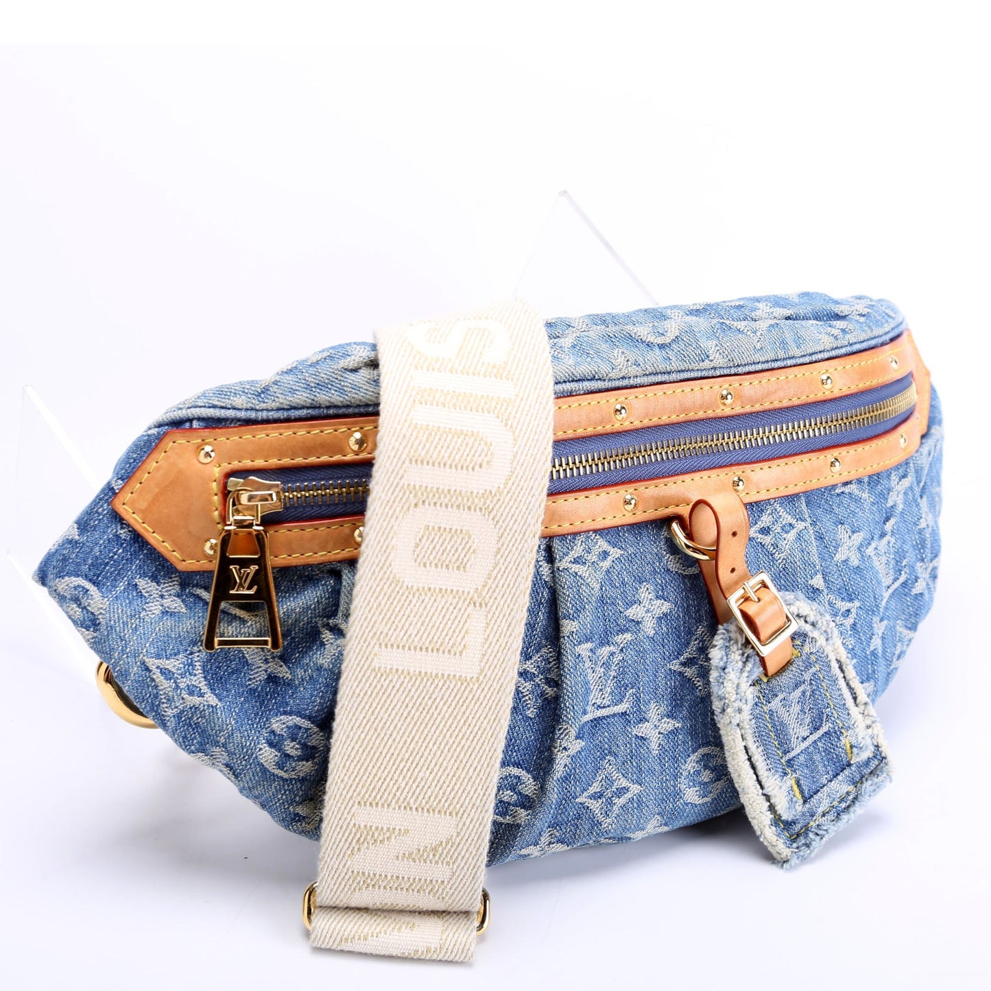 Louis Vuitton High Rise Bumbag Denim Monogram Handbag
