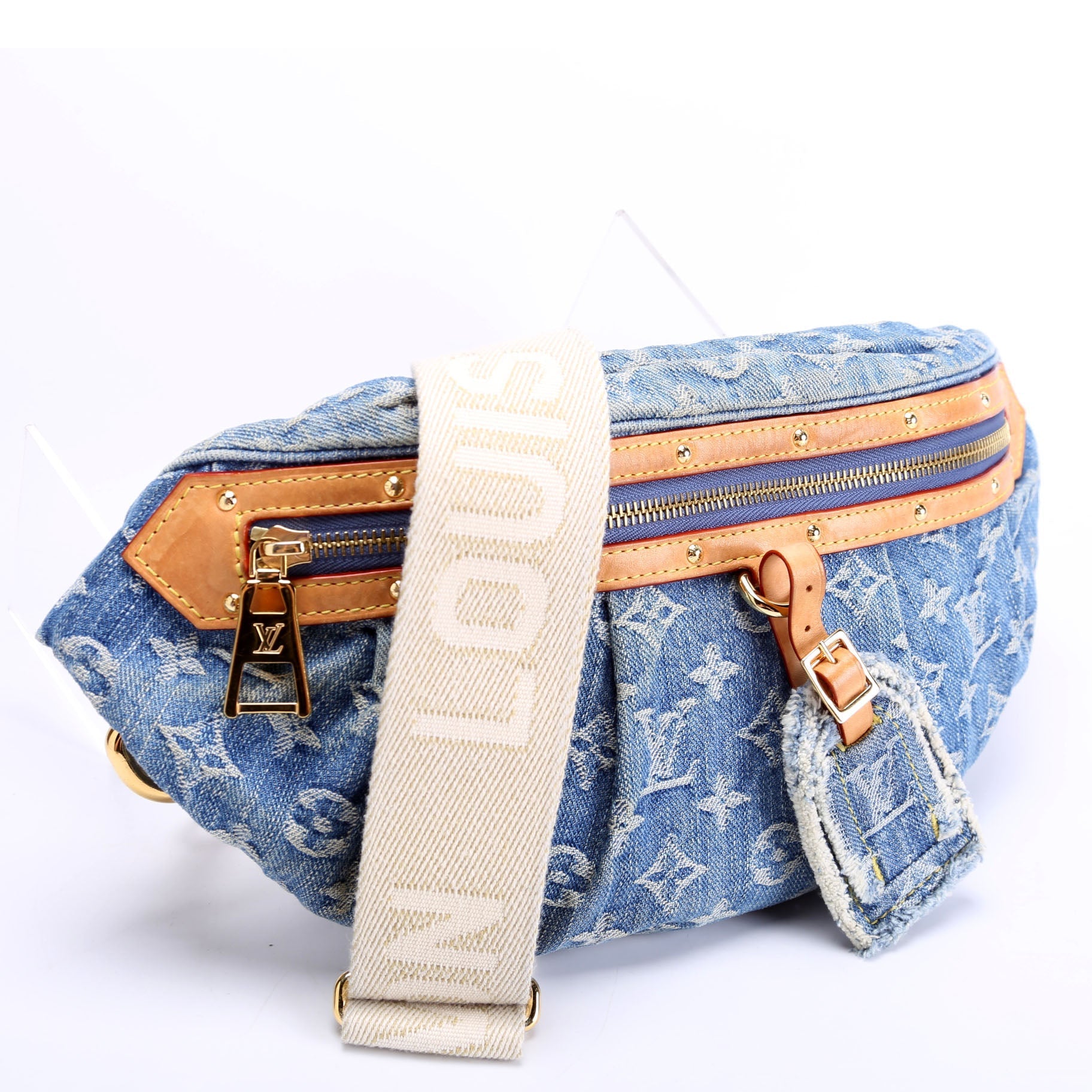 Louis Vuitton High Rise Bumbag Denim Monogram Handbag