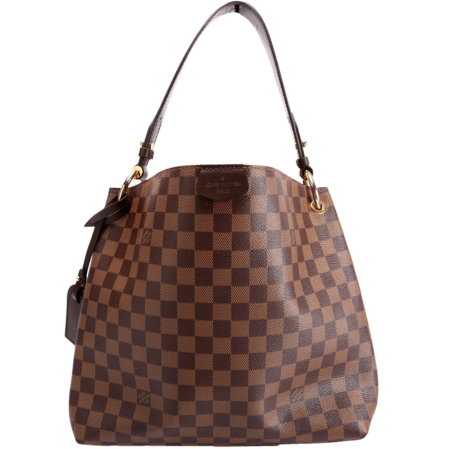 Louis Vuitton Graceful PM Ebene Damier Brown Red Handbag