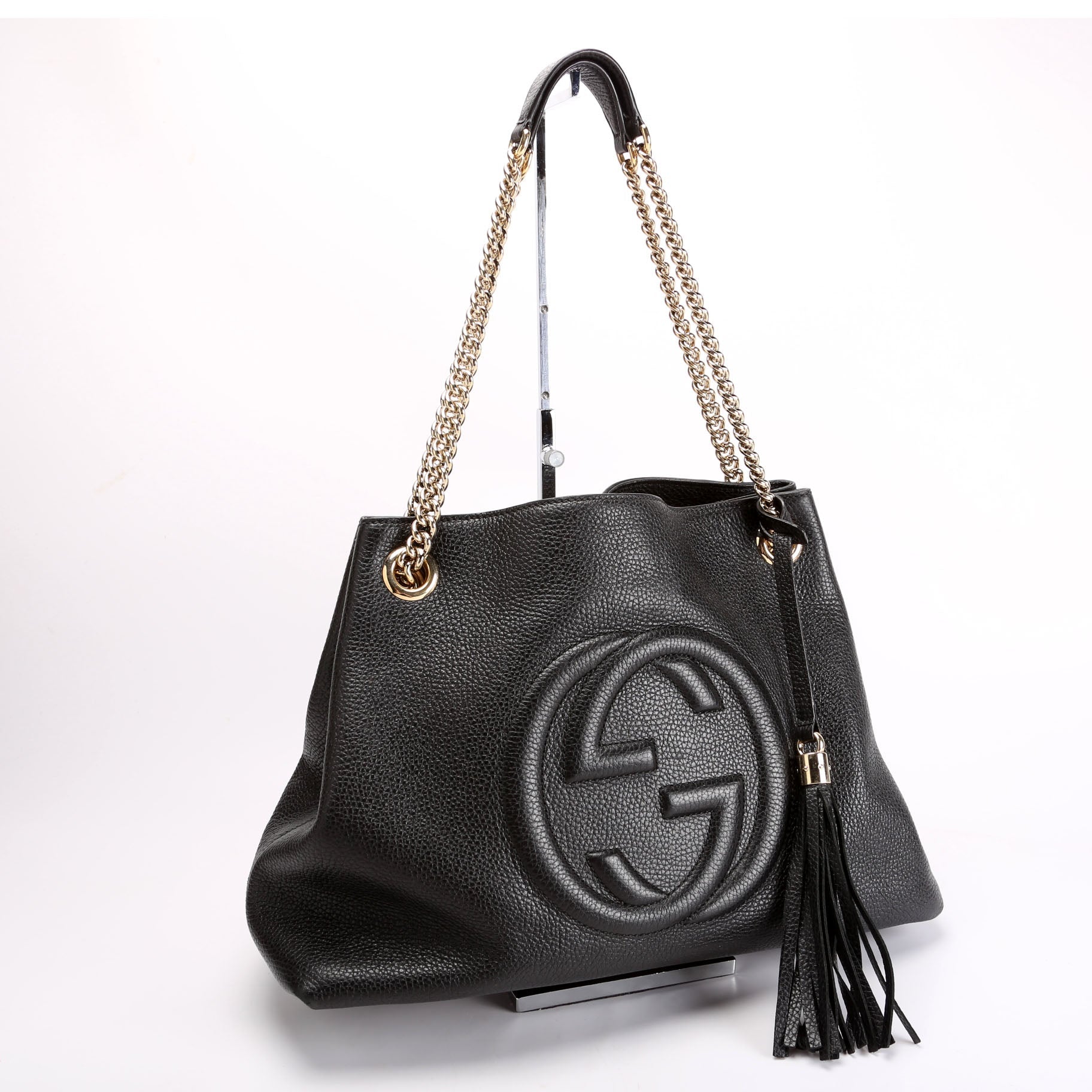 Gucci Soho Newer Black Chain Tote Bag Black 2
