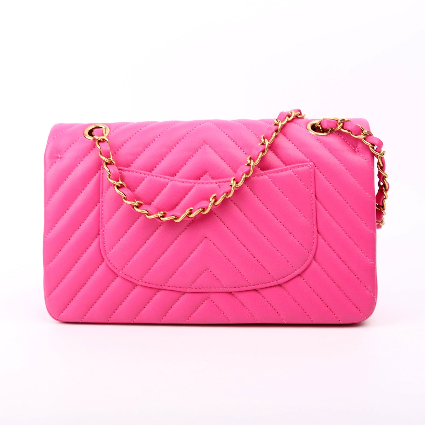 Chanel Classic Flap Chevron Lambskin 21M Pink Handbag