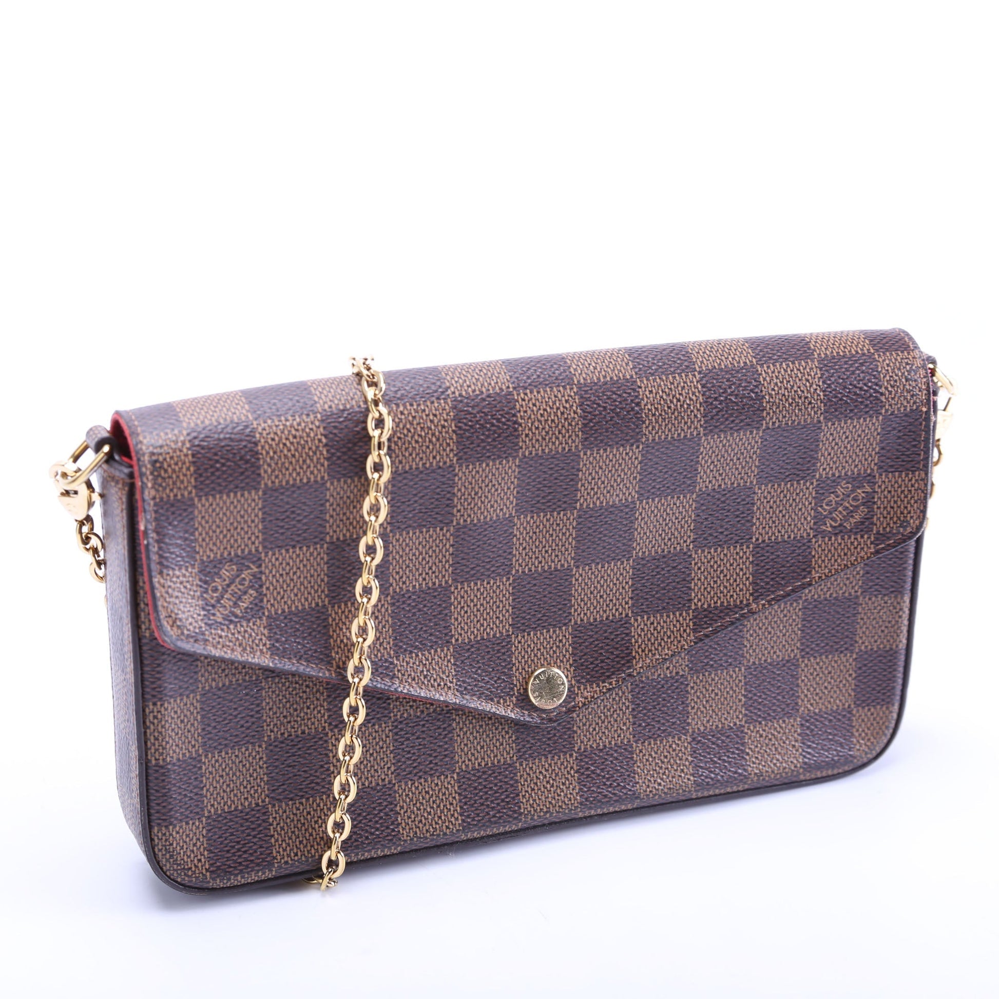 Louis Vuitton Pochette Felicie Ebene Damier Clutch Bag Ebene 13