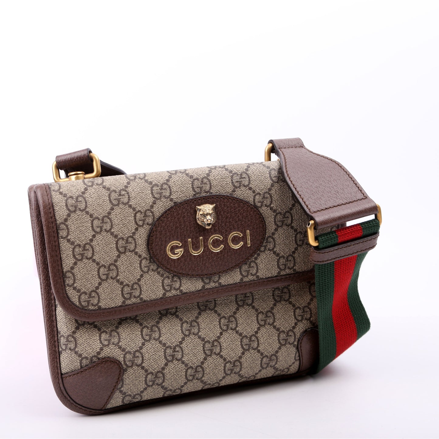 Gucci GG Supreme Neo Messenger Brown Small Travel Bag
