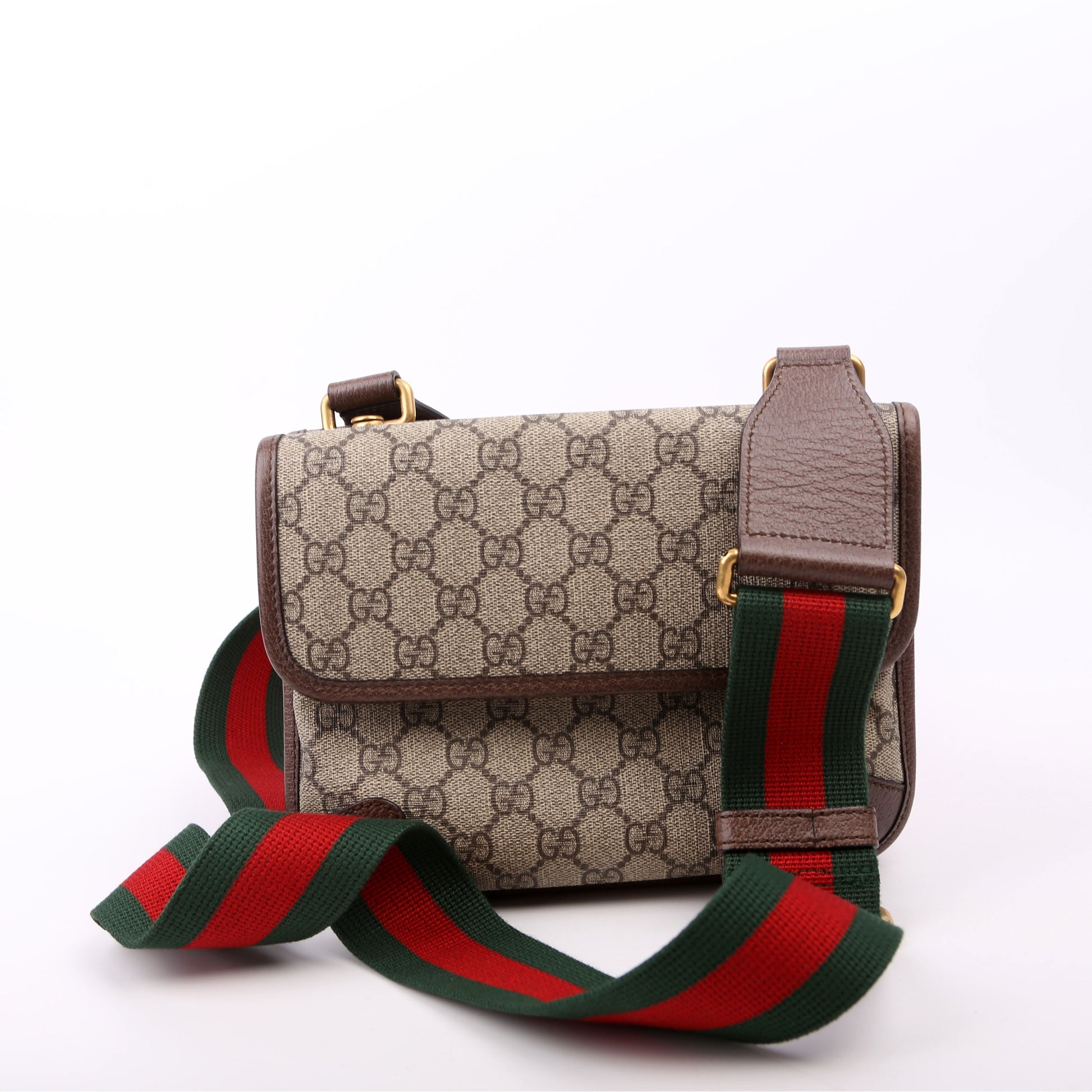 Gucci GG Supreme Neo Messenger Brown Small Travel Bag