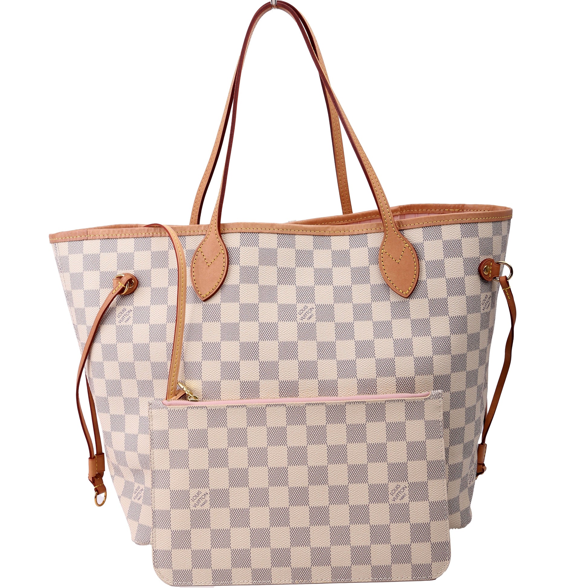 Louis Vuitton Neverfull MM Azur Damier Pink Wallet Case