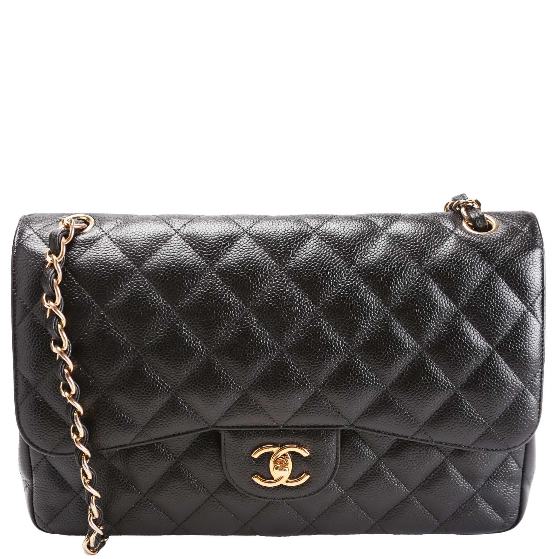 Chanel Classic Flap Jumbo Caviar 25M Black Handbag