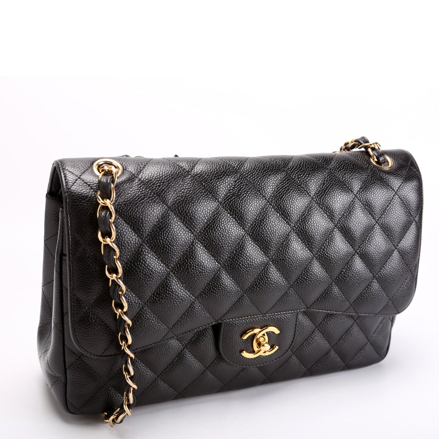 Chanel Classic Flap Jumbo Caviar 25M Black Handbag