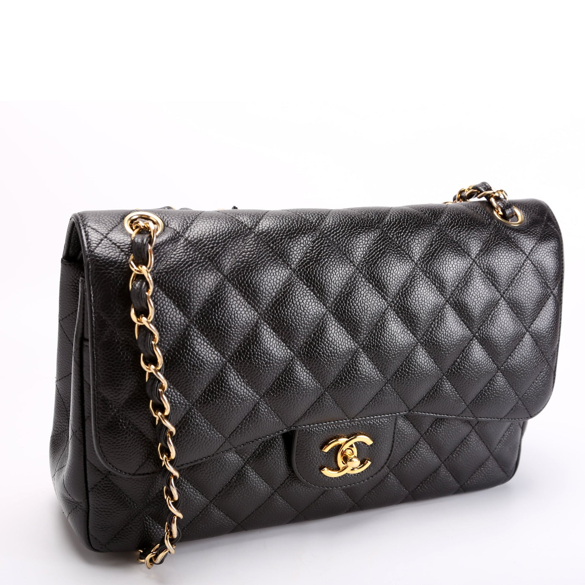 Chanel Classic Flap Jumbo Caviar 25M Black Handbag