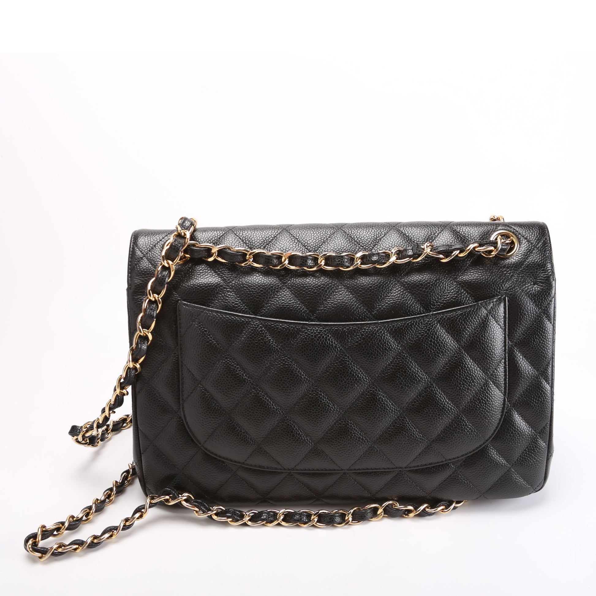Chanel Classic Flap Jumbo Caviar 25M Black Handbag
