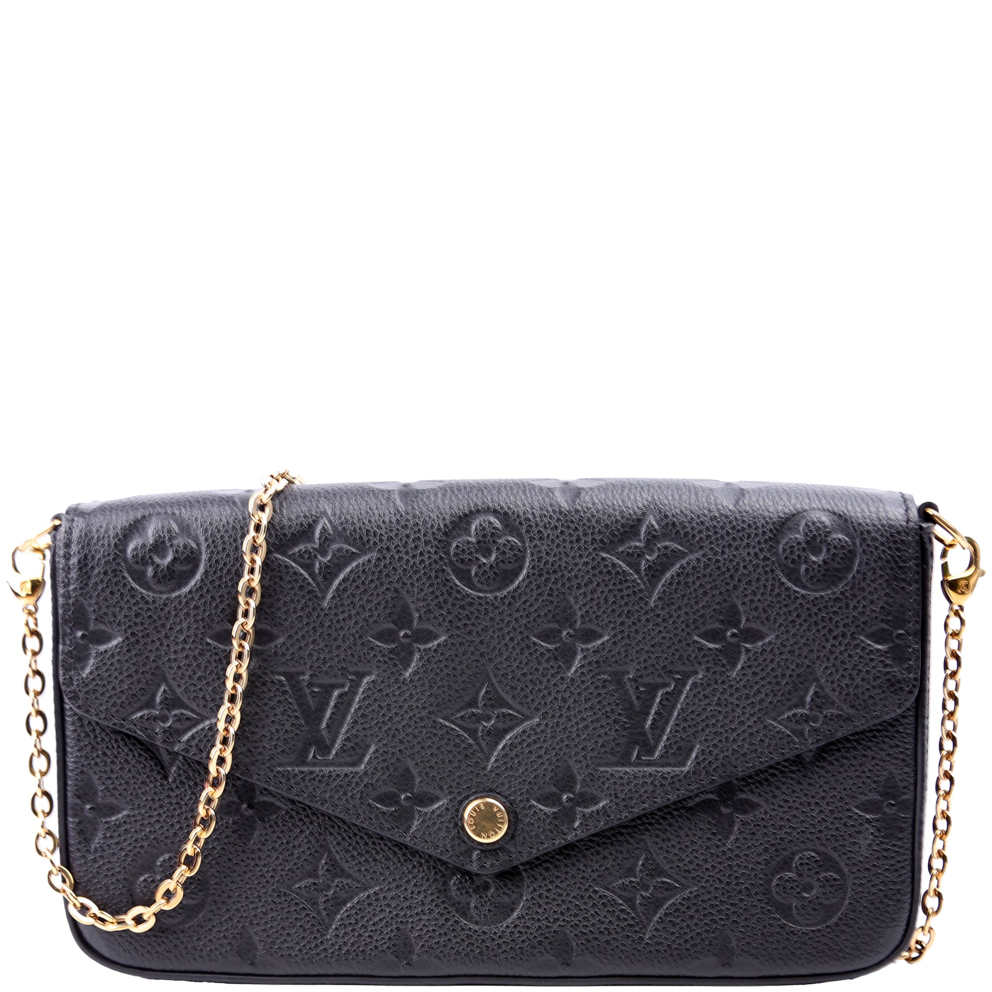 Louis Vuitton Pochette Felicie Empreinte Black Clutch Bag Black 6