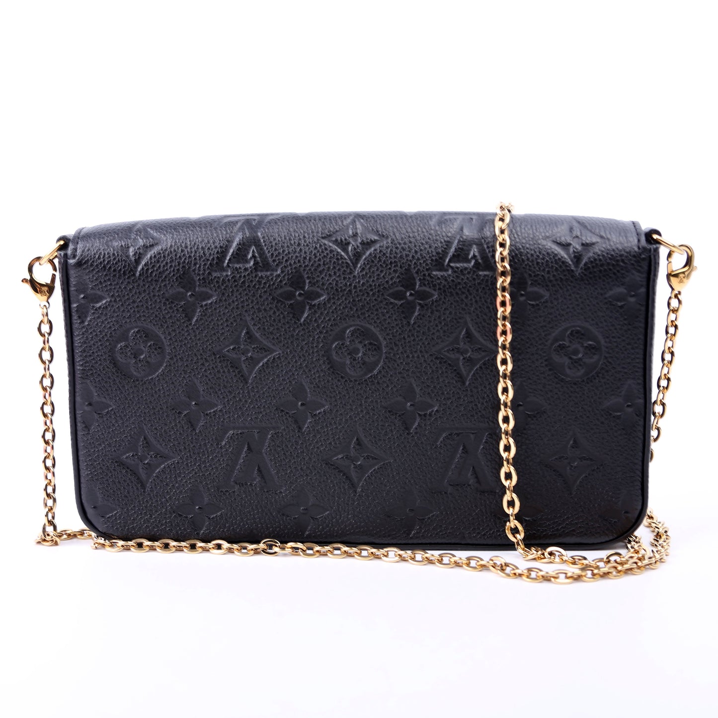 Louis Vuitton Pochette Felicie Empreinte Black Clutch Bag Black 6