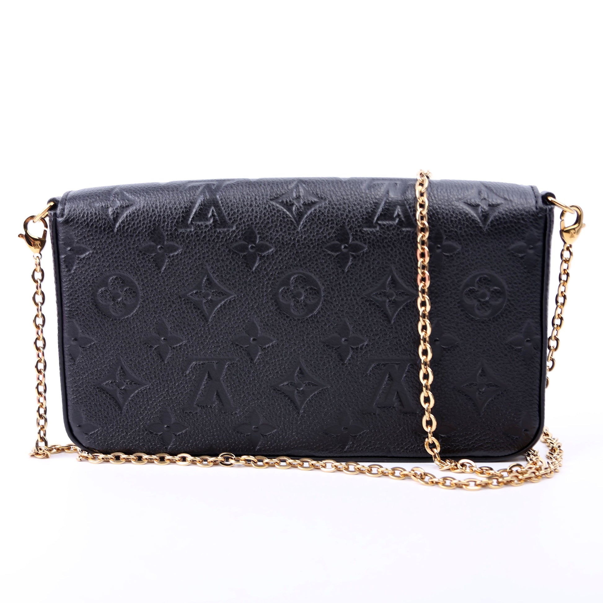 Louis Vuitton Pochette Felicie Empreinte Black Clutch Bag Black 6