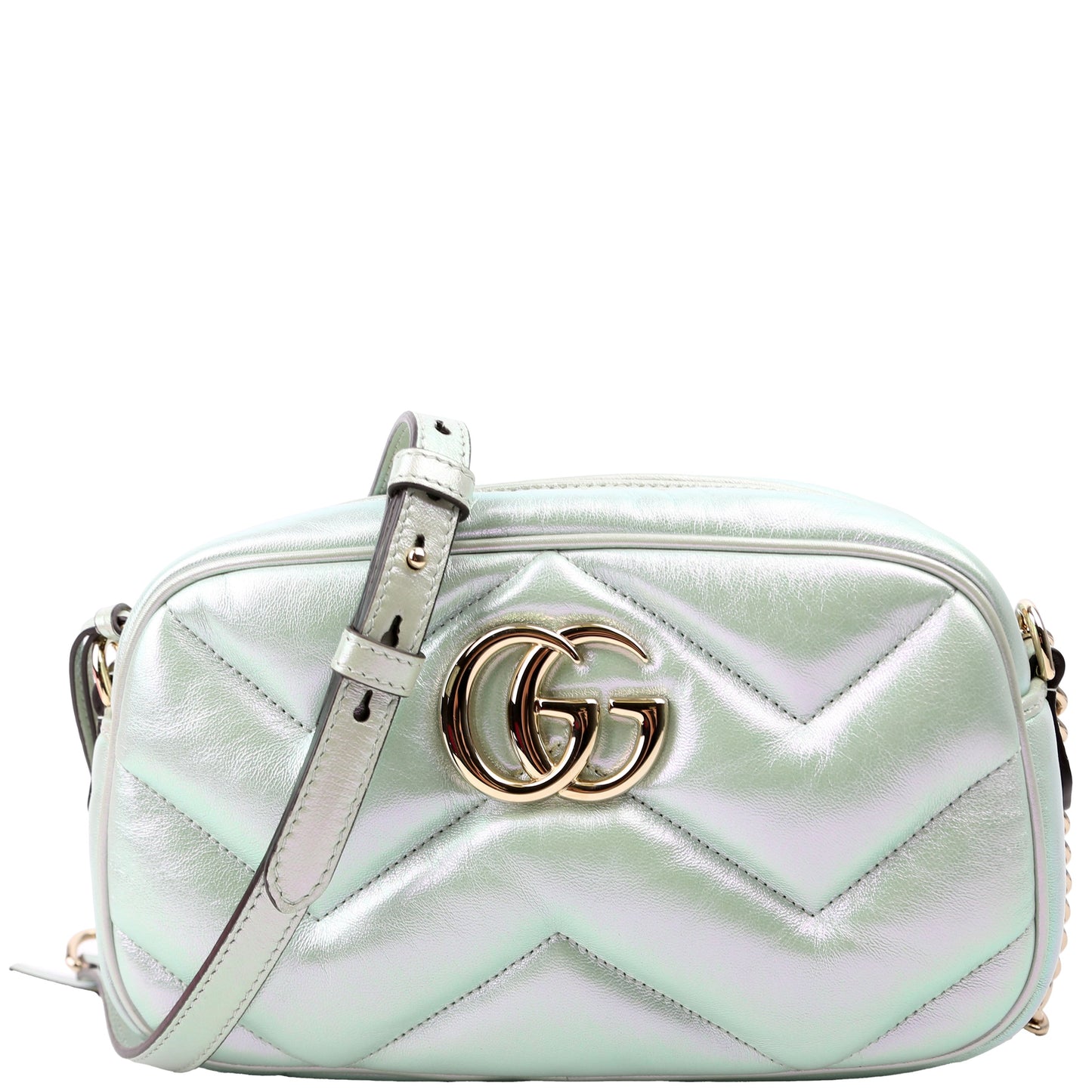 Gucci Marmont Camera Iridescent Leather Small Travel Bag