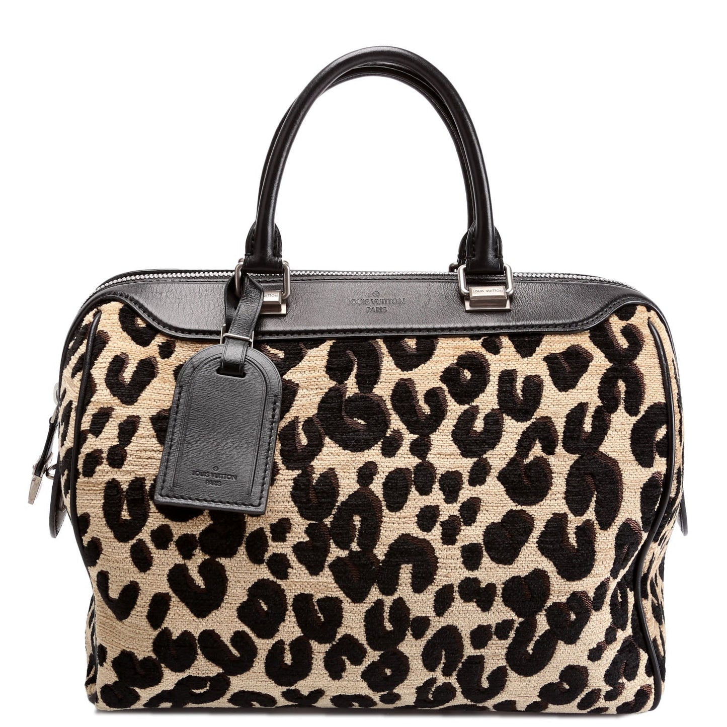 Louis Vuitton Stephen Spro Leopard Chenille Speedy Handbag