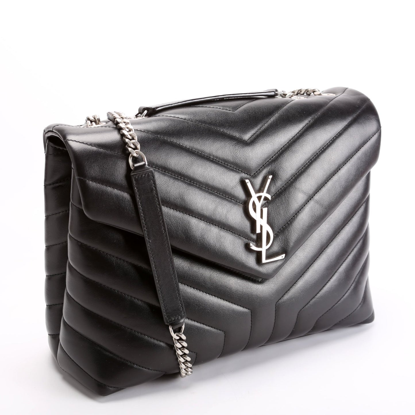 YSL Saint Laurent Loulou Bag Quilted Black Medium Travel Bag 574946 Black 6