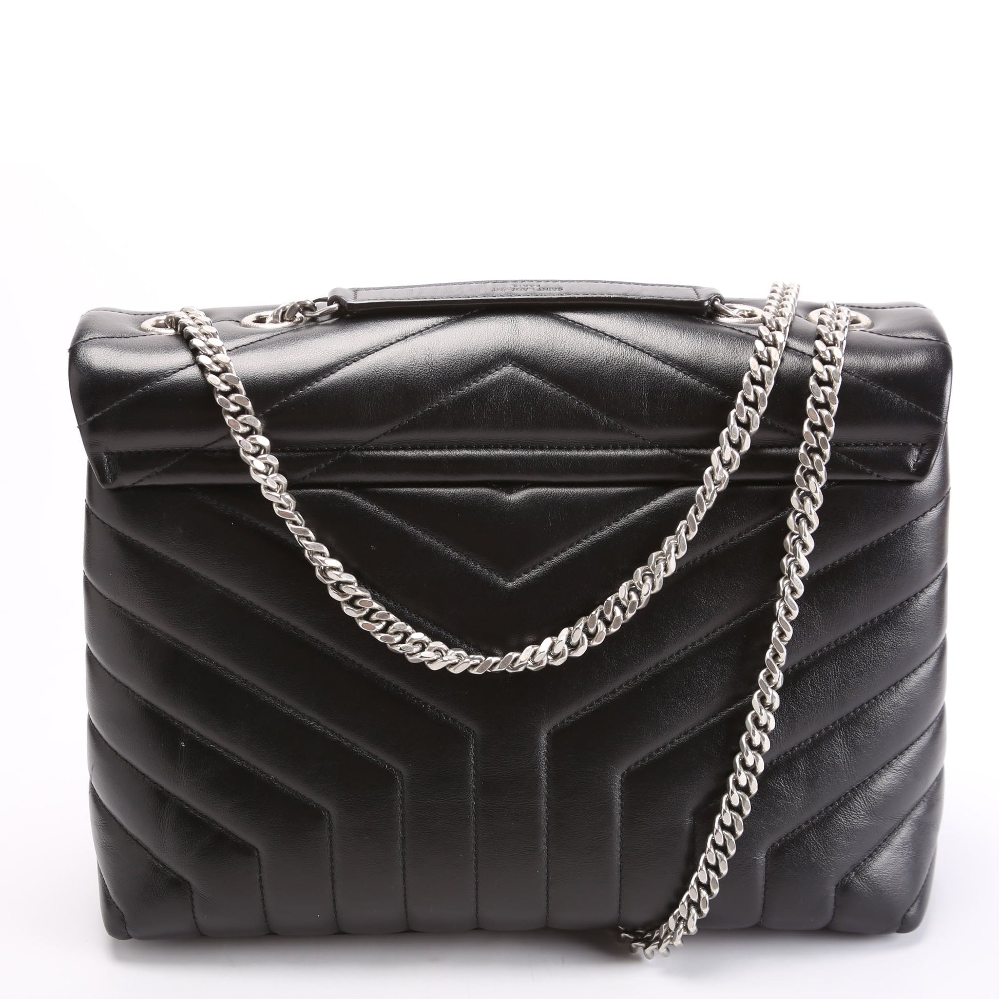 YSL Saint Laurent Loulou Bag Quilted Black Medium Travel Bag 574946 Black 6
