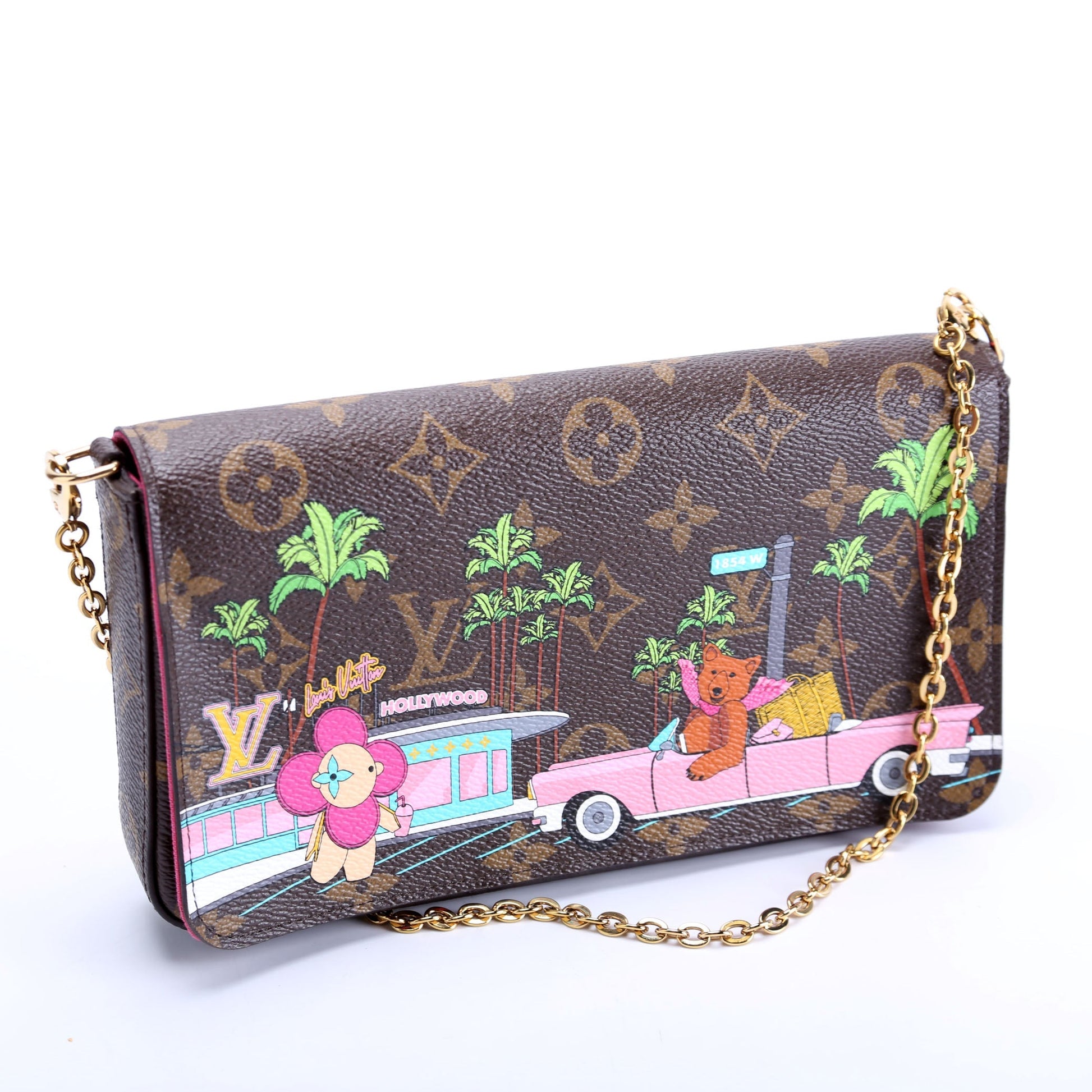 Louis Vuitton Pochette Felicie XMAS Animation Hollywood Monogram Clutch Bag