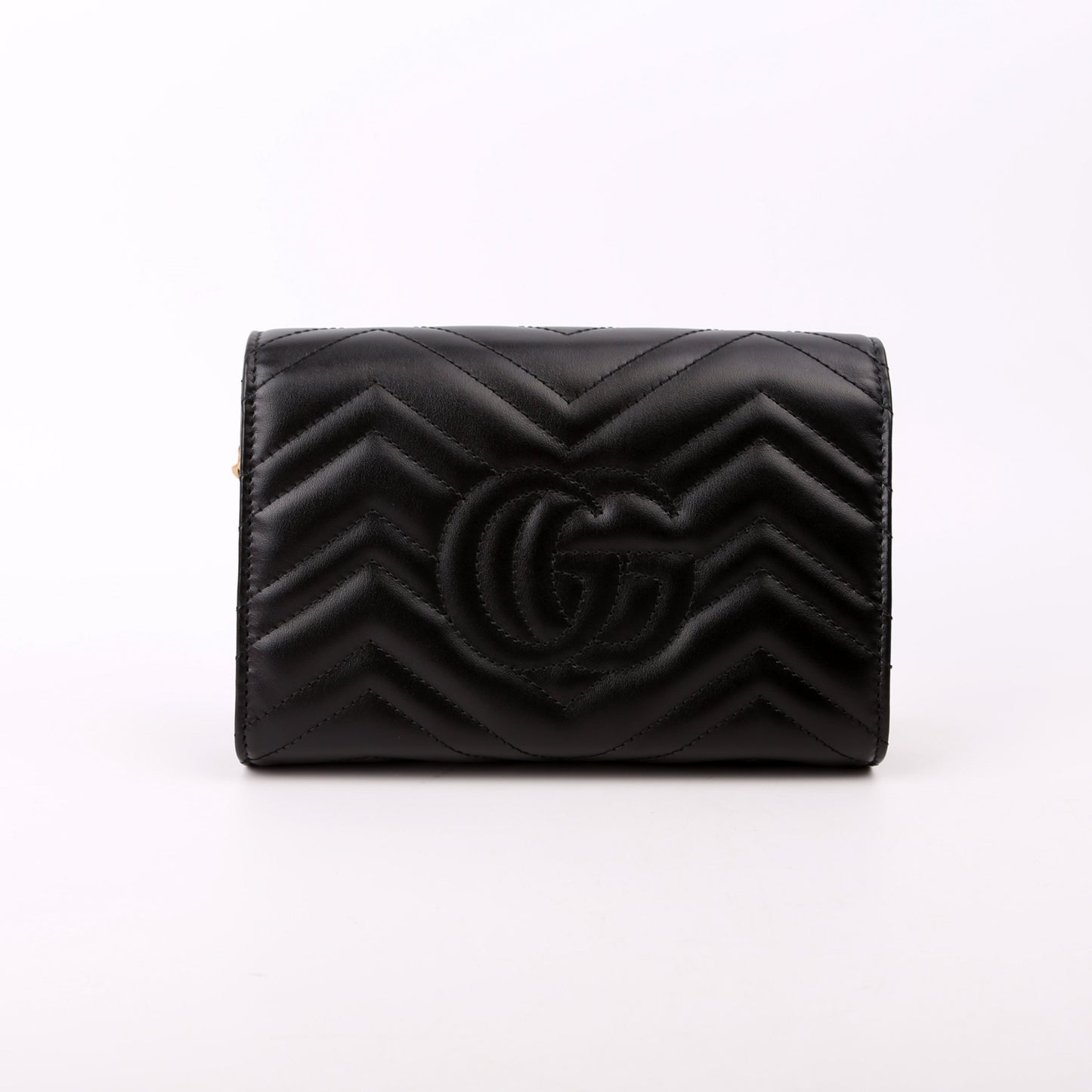 Gucci Marmont Black Chain Wallet Case Black 5