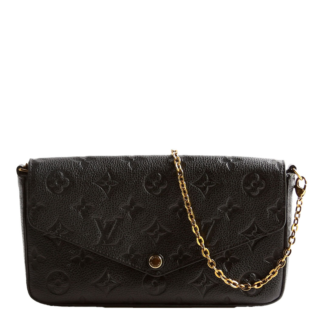 Louis Vuitton Pochette Felicie Empreinte Black Clutch Bag Black 9