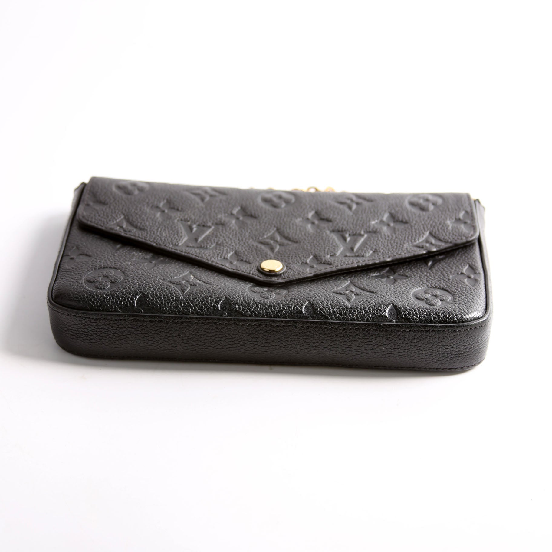 Louis Vuitton Pochette Felicie Empreinte Black Clutch Bag Black 9