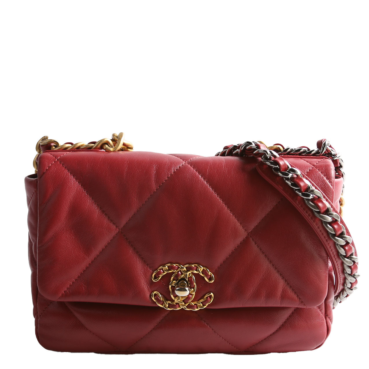 Chanel Quilted Goatskin 19 Flap 30M Red Handbag