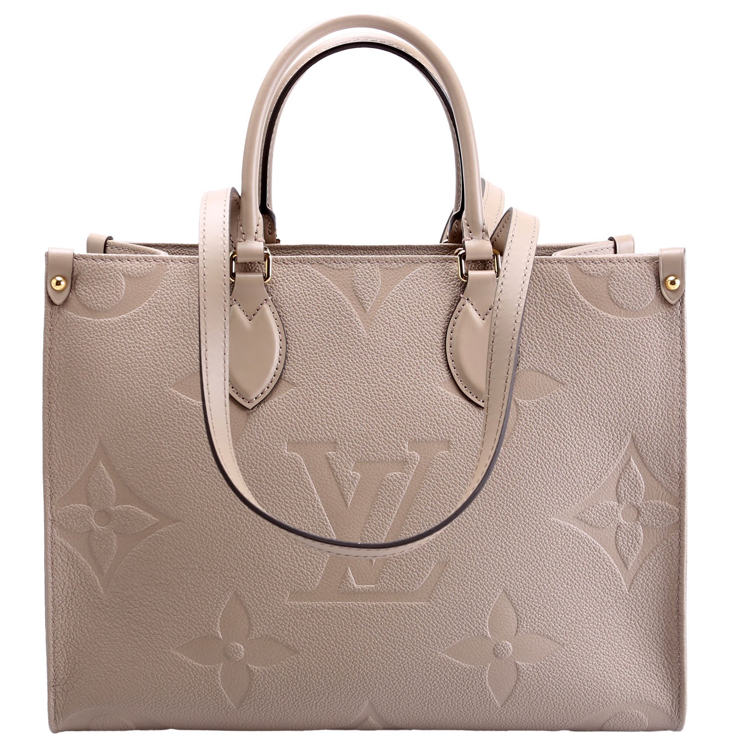 Louis Vuitton ONTHEGO MM Taupe Empreinte Leather Handbag