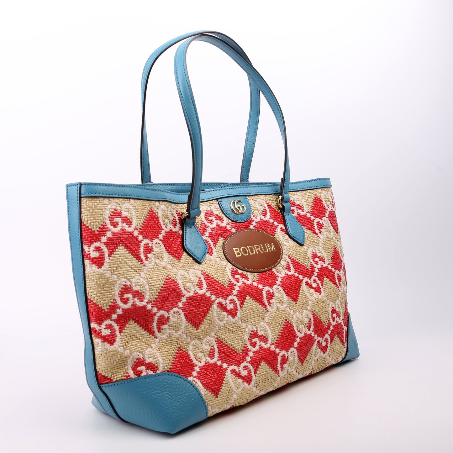 Gucci GG Ophidia Raffia Tote Bag