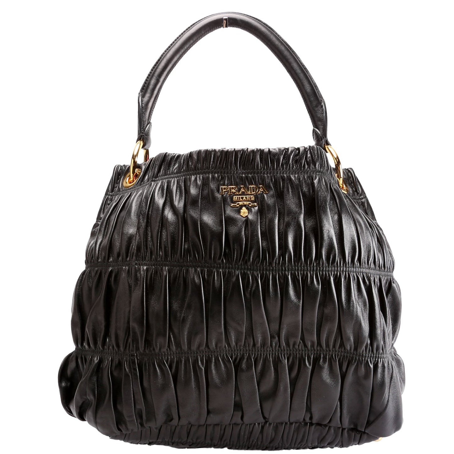 Prada Nappa Guafre Hobo Bag Black Travel Bag