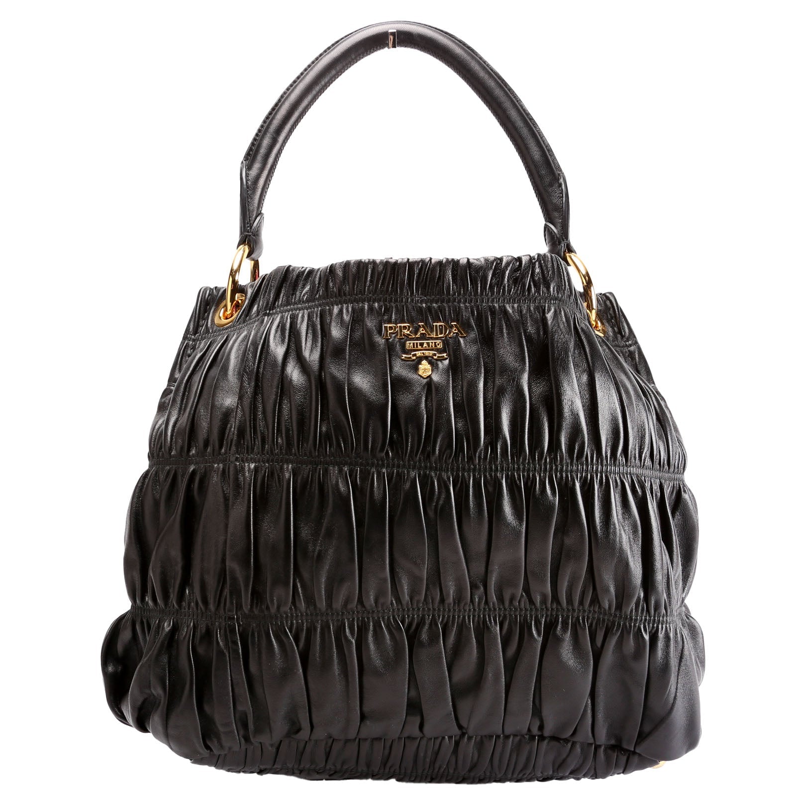 Prada Nappa Guafre Hobo Bag Black Travel Bag