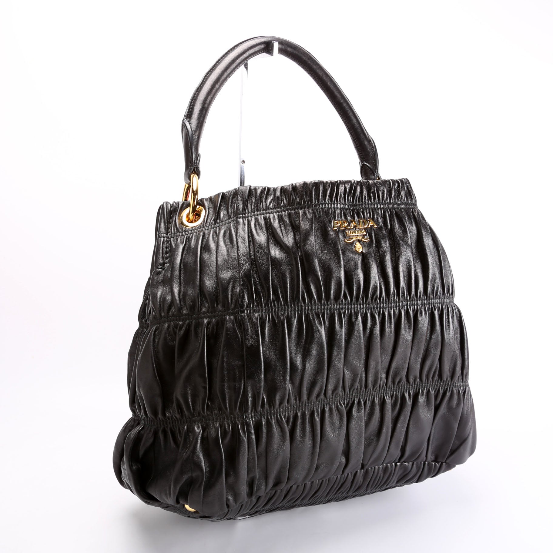 Prada Nappa Guafre Hobo Bag Black Travel Bag