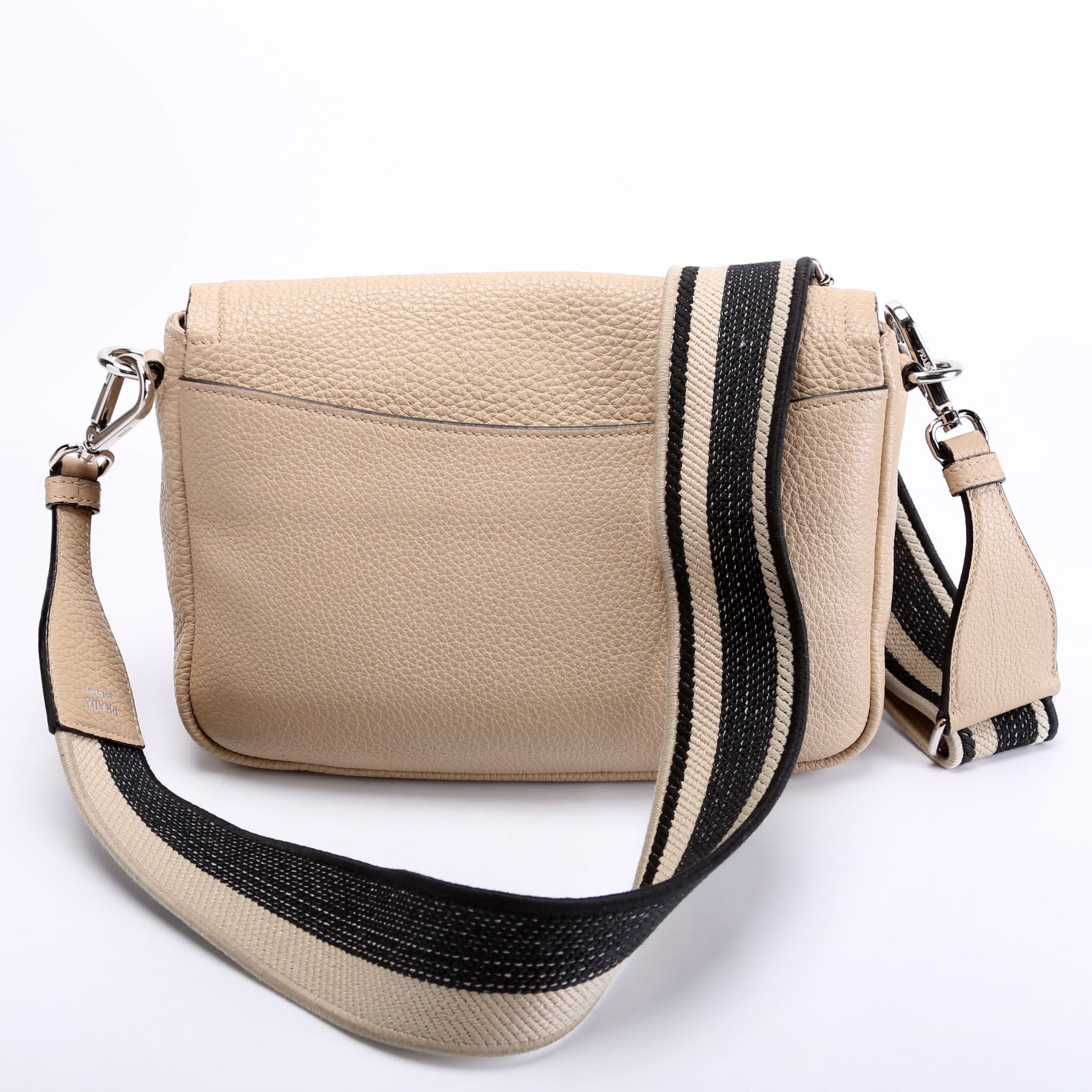 Prada Logo Shoulder Bag Leather Tan