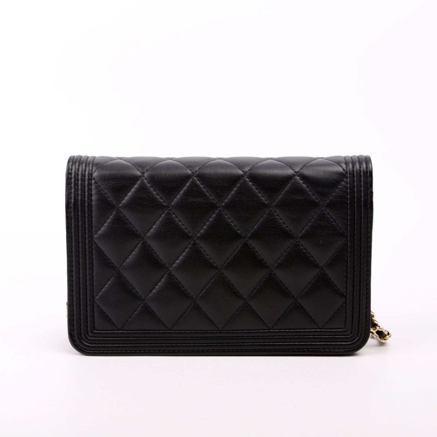 Chanel WOC Boy Lambskin Black Clutch Bag