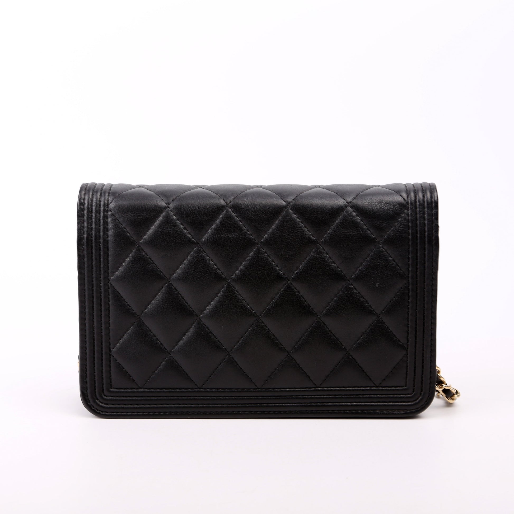 Chanel WOC Boy Lambskin Black Clutch Bag