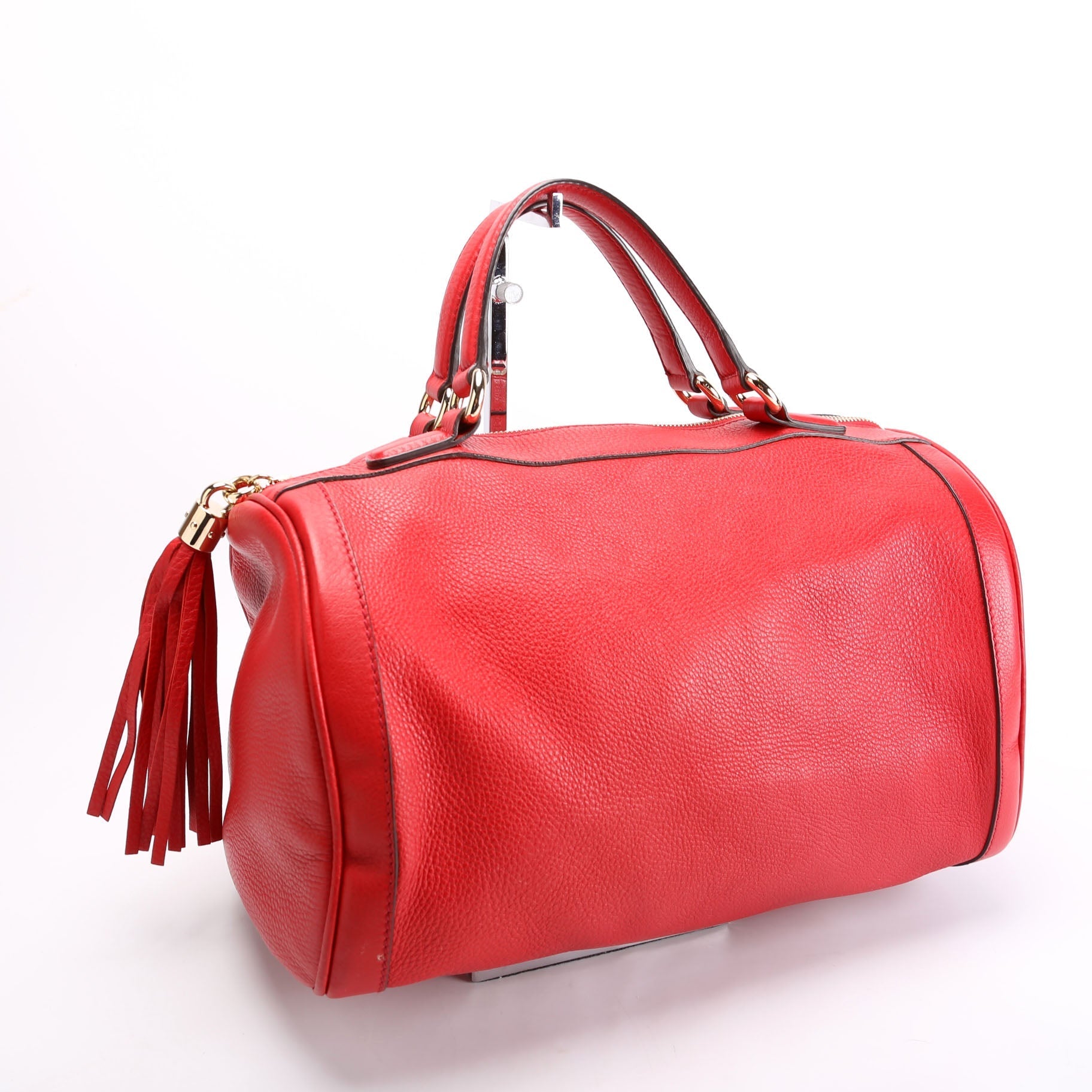 Gucci Soho Boston Leather Red Travel Bag