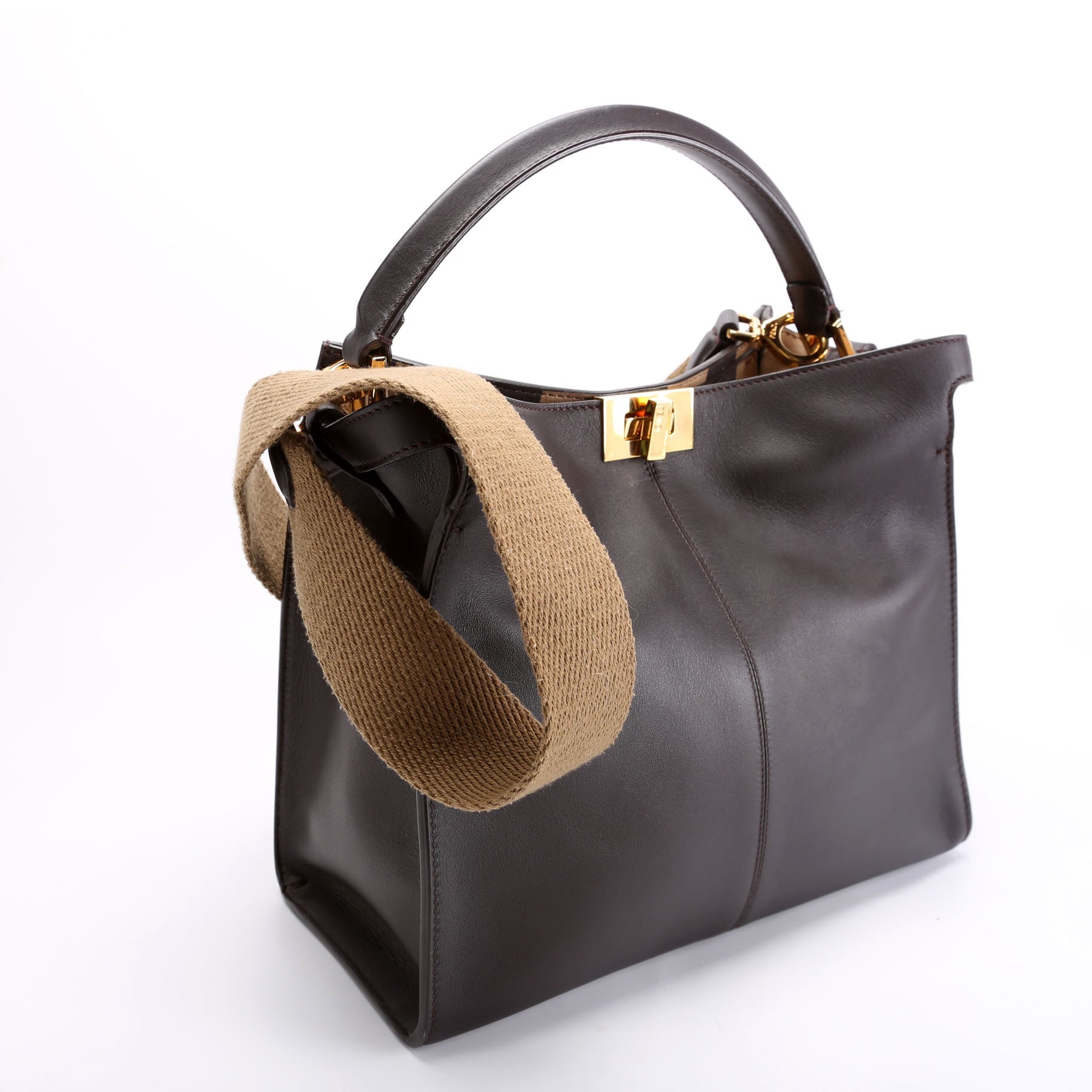 Fendi 8Bn310 Peekaboo Lite Bag Black Medium Travel Bag