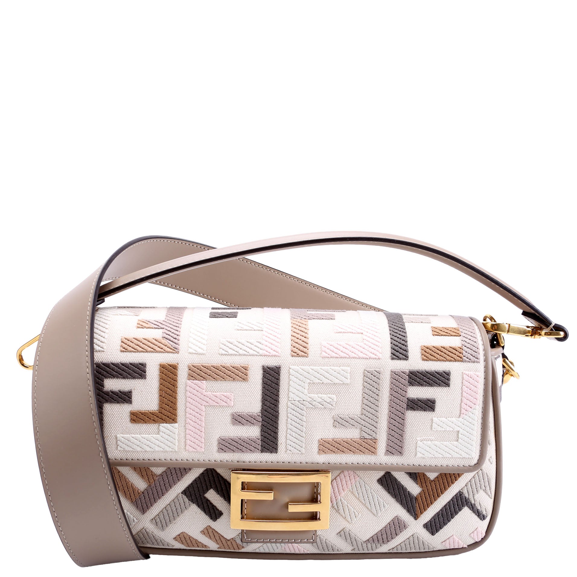 Fendi 8Br600 Ff Jacquarduette Taupe Bag Multicolor Travel Bag