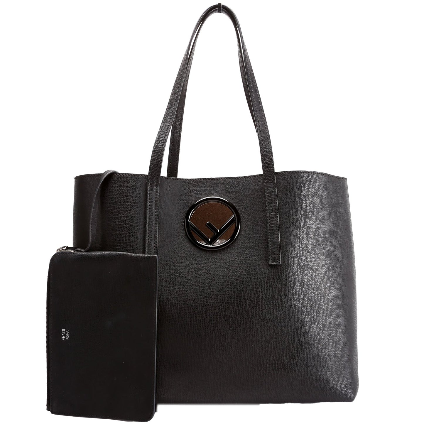 Fendi 8Bh348 Shopper Bag Black Logo Travel Bag