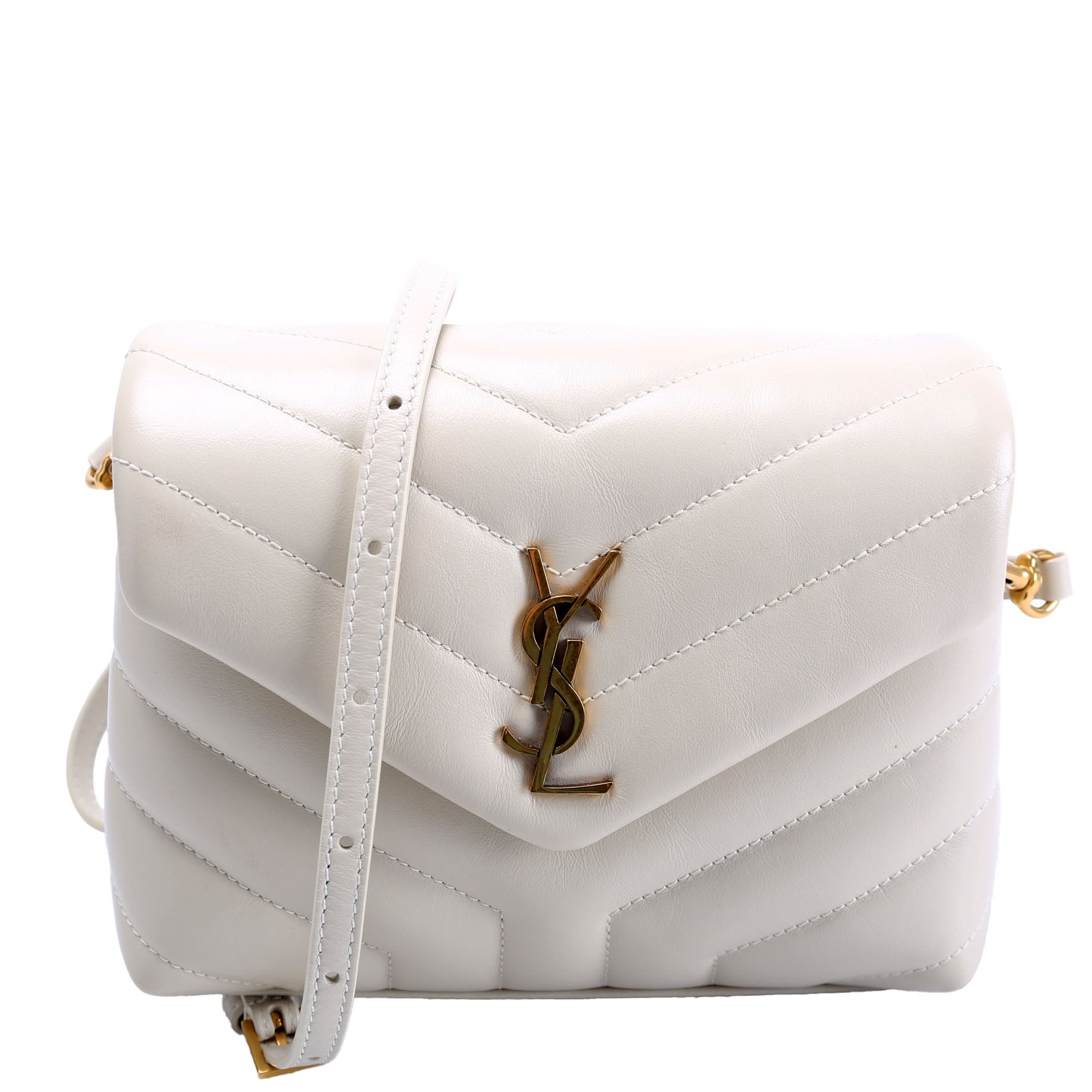 YSL Saint Laurent Saint Laurent Loulou Satchel Toy Crossbody Bag Cream