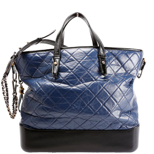 Chanel Gabrielle Shopping 23M Black Blue Tote Bag