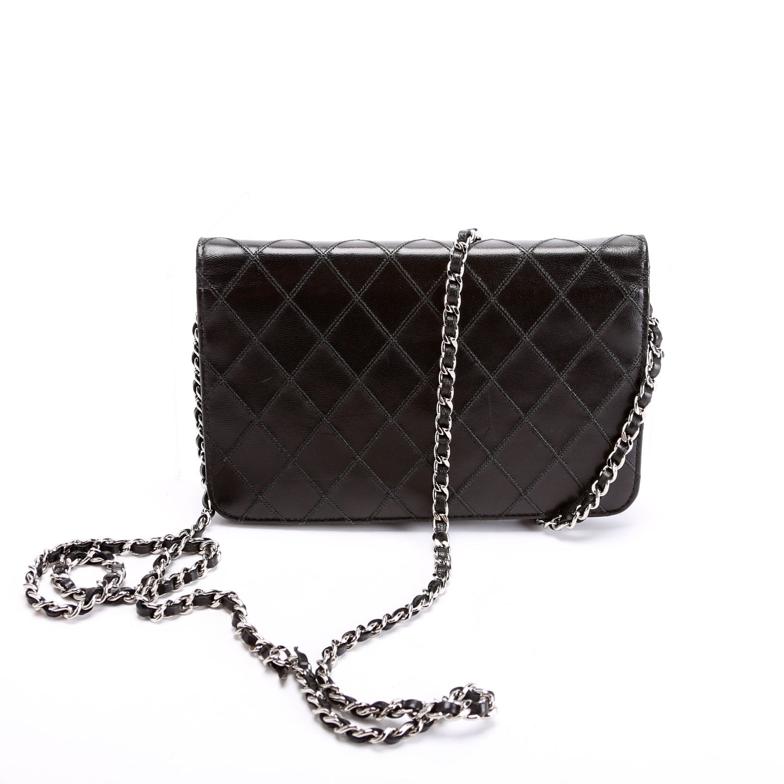 Chanel Diamond Stitch Quilted Lambskin WOC 14M Black Clutch Bag