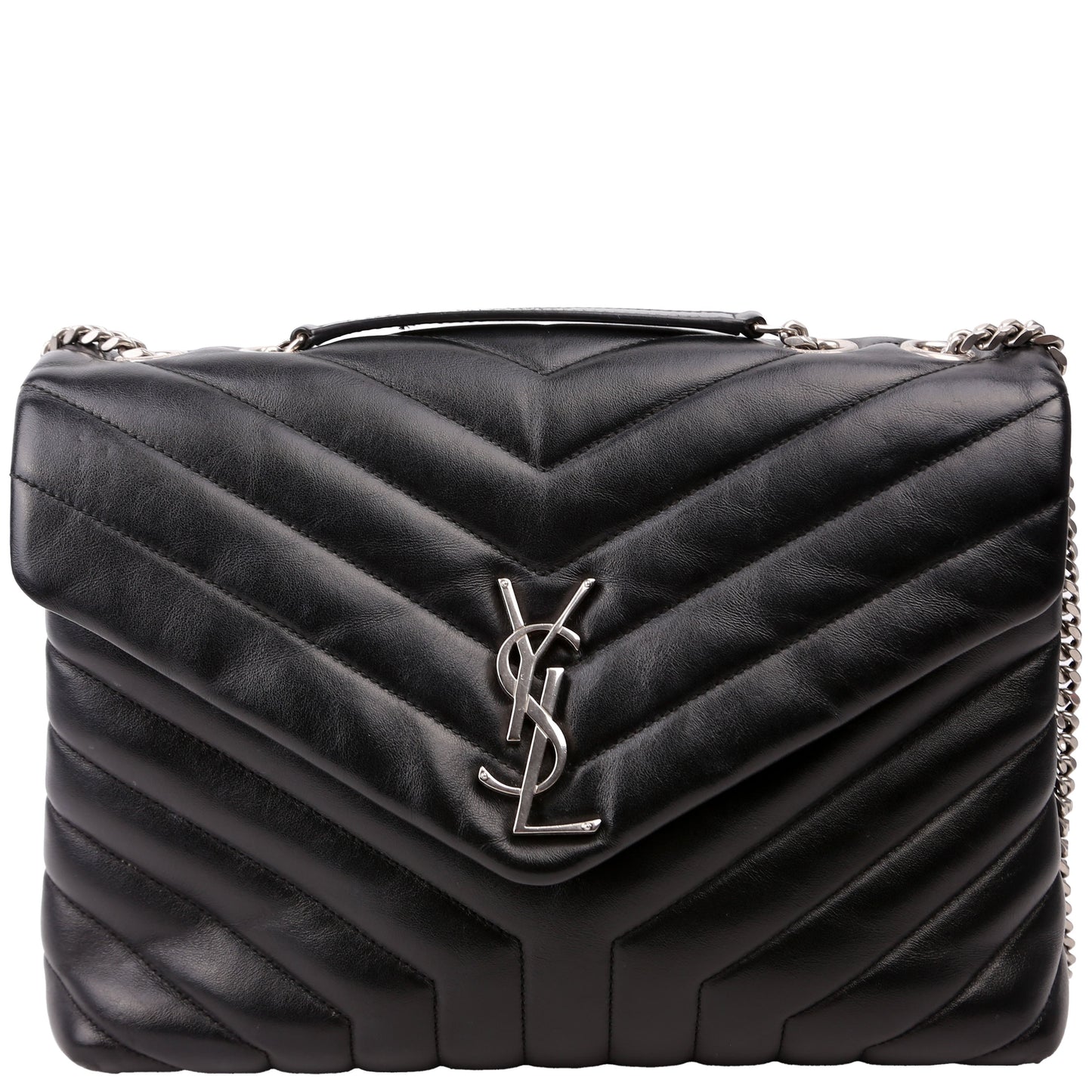 YSL Saint Laurent Saint Laurent Loulou Satchel Bag Black Medium Travel Bag